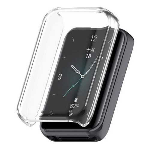 Huawei Honor Band 9, Szilikon védőkeret, közepesen ütésálló, szíj nélkül, átlátszó