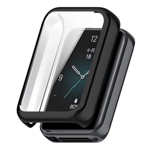 Huawei Honor Band 9, Szilikon védőkeret, közepesen ütésálló, szíj nélkül, fekete