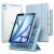Apple iPad Air (2020 / 2022) / iPad Air 11 (2024 / 2025), mappa tok, Smart Case, mágneses rögzítés, csatos záródás, átlátszó hátlap, ESR Rebound Hybrid 360, világoskék