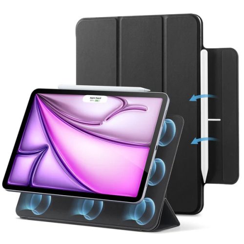 Apple iPad Air 13 (2024 / 2025), mappa tok, Smart Case, mágneses rögzítés, ESR Rebound Magnetic, fekete