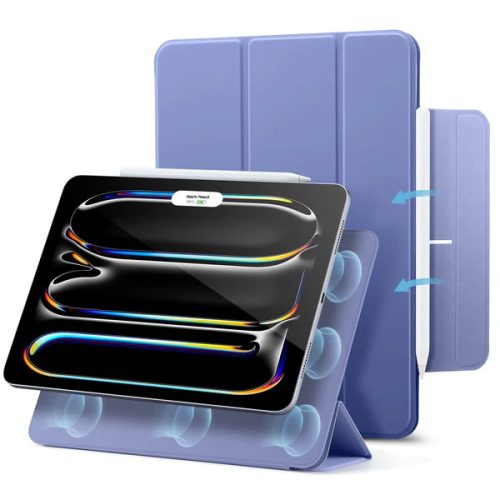 Apple iPad Pro 13 (2024), mappa tok, Smart Case, mágneses rögzítés, ESR Rebound Magnetic, lila