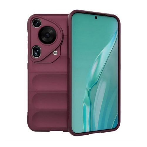 Huawei Pura 70 Ultra, Szilikon tok, közepesen ütésálló, 3D minta, bordó