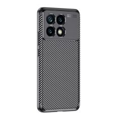   Xiaomi Redmi K70 / K70 Pro / Poco F6 Pro, Szilikon tok, közepesen ütésálló, légpárnás sarok, karbon minta, fekete