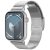 Apple Watch 4-6, SE, SE (2022) (38 / 40 mm) / Watch 7-9 (41 mm) / Watch 10 (42 mm), fém pótszíj, rozsdamentes acél, pillangó csattal, Spigen Sleek Link, ezüst