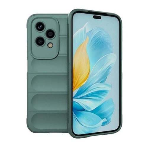 Huawei Honor 200 Lite, Szilikon tok, közepesen ütésálló, 3D minta, sötétzöld