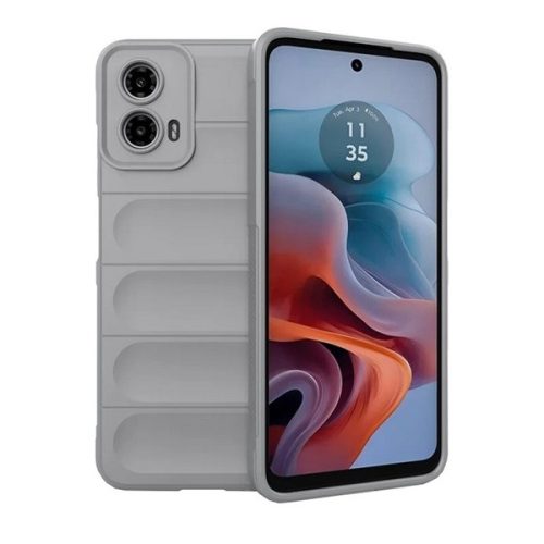 Motorola Moto G34, Szilikon tok, közepesen ütésálló, 3D minta, világosszürke