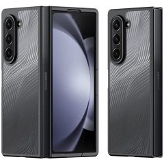   Samsung Galaxy Z Fold6 SM-F956B, Műanyag hátlap védőtok + szilikon keret, hullám minta, Dux Ducis Aimo, áttetsző/fekete