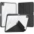 Apple iPad Pro 13 (2024), mappa tok, Apple Pencil tartóval, levehető előlap, Origami Smart Case, Dux Ducis Magi, átlátszó/fekete