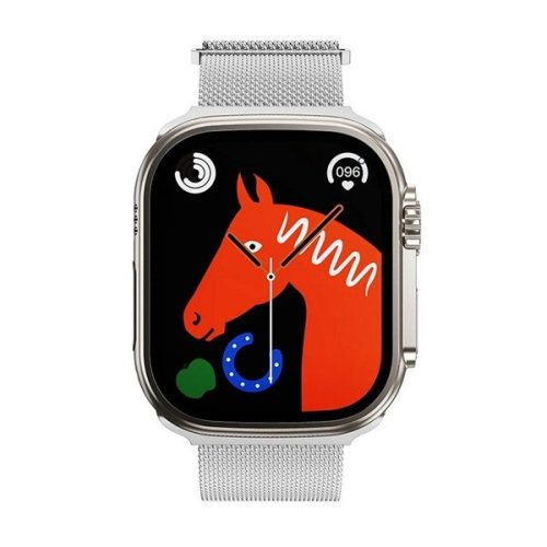 Apple Watch 4-6, SE, SE (2022) (38 / 40 mm) / Watch 7-9 (41 mm) / Watch 10 (42 mm), fém pótszíj, mágneses zár, milánói stílus, Hoco AS101, ezüst