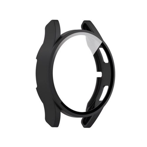 Samsung Galaxy Watch 4 / 5 / 6 / FE (40 mm), Műanyag védőkeret, kijelzővédő üveggel, közepesen ütésálló, szíj nélkül, fekete