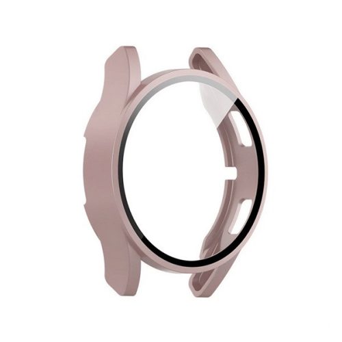 Samsung Galaxy Watch 4 / 5 / 6 / FE (40 mm), Műanyag védőkeret, kijelzővédő üveggel, közepesen ütésálló, szíj nélkül, rózsaszín