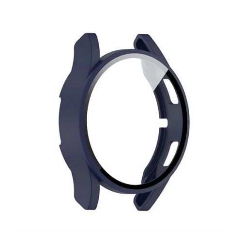 Samsung Galaxy Watch 4 / 5 / 6 / FE (40 mm), Műanyag védőkeret, kijelzővédő üveggel, közepesen ütésálló, szíj nélkül, sötétkék