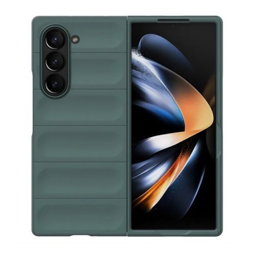 Samsung Galaxy Z Fold6 SM-F956B, Műanyag hátlap védőtok, közepesen ütésálló, 3D minta, sötétzöld