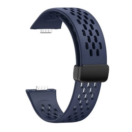 Huawei Watch Fit 3, szilikon pótszíj, lyukacsos, légáteresztő, sötétkék