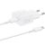 Hálózati töltő adapter, 25W, USB Type-C aljzat, USB Type-C - USB Type-C kábellel, PD, PDO / PPS, GaN, gyorstöltés, Samsung, fehér, gyári