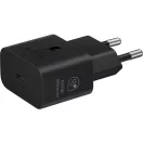 Hálózati töltő adapter, 25W, USB Type-C aljzat, USB Type-C - USB Type-C kábellel, PD, PDO / PPS, GaN, gyorstöltés, Samsung, fekete, gyári