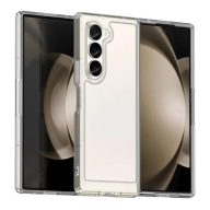   Samsung Galaxy Z Fold6 SM-F956B, Műanyag hátlap védőtok + szilikon keret, közepesen ütésálló, átlátszó hátlap, átlátszó