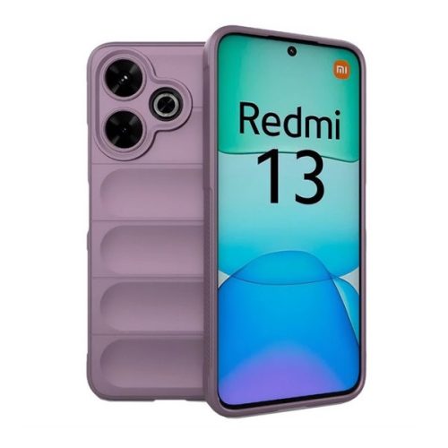 Xiaomi Redmi 13 4G / Note 13R / Poco M6 4G, Szilikon tok, közepesen ütésálló, 3D minta, lila