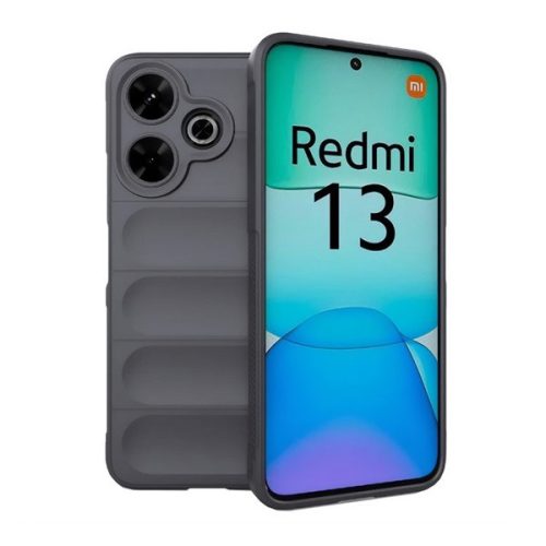 Xiaomi Redmi 13 4G / Note 13R / Poco M6 4G, Szilikon tok, közepesen ütésálló, 3D minta, sötétszürke