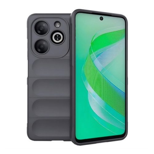 Infinix Smart 8 (X6525), Szilikon tok, közepesen ütésálló, 3D minta, sötétszürke