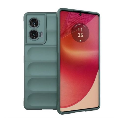 Motorola Edge 50 Fusion, Szilikon tok, közepesen ütésálló, 3D minta, sötétzöld