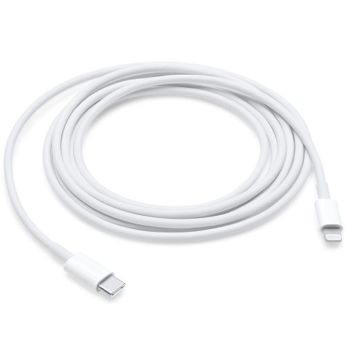 USB Type-C töltő- és adatkábel, Lightning, 200 cm, gyorstöltés, MQGH2ZM/A utódja, Apple, fehér, gyári