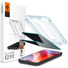   Apple iPhone 16 Pro / 17 / 17 Pro, Kijelzővédő fólia, ütésálló fólia (az íves részre is!), Tempered Glass (edzett üveg), Spigen Ez Fit Privacy, Clear, 2 db / csomag