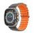 Apple Watch 4-6, SE, SE (2022) (38 / 40 mm) / Watch 7-9 (41 mm) / Watch 10 (42 mm), szilikon pótszíj, állítható, hullámos kialakítás, kétszínű, Devia Sport6, szürke/narancssárga