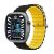 Apple Watch 4-6, SE, SE (2022) (38 / 40 mm) / Watch 7-9 (41 mm) / Watch 10 (42 mm), szilikon pótszíj, állítható, hullámos kialakítás, kétszínű, Devia Sport6, fekete/sárga