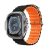 Apple Watch 4-6, SE, SE (2022) (38 / 40 mm) / Watch 7-9 (41 mm) / Watch 10 (42 mm), szilikon pótszíj, állítható, hullámos kialakítás, kétszínű, Devia Sport6, fekete/narancssárga