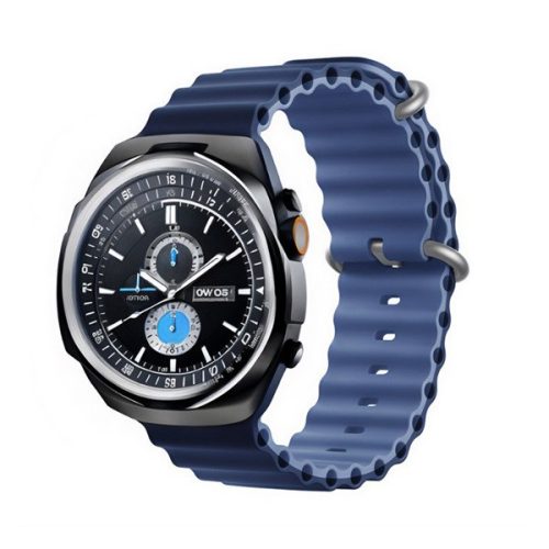 Apple Watch 4-6, SE, SE (2022) (38 / 40 mm) / Watch 7-9 (41 mm) / Watch 10 (42 mm), szilikon pótszíj, állítható, hullámos kialakítás, kétszínű, Devia Sport6, sötétkék/kék