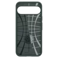   Google Pixel 9 Pro XL, Szilikon tok, Spigen Liquid Air, háromszög minta, sötétzöld