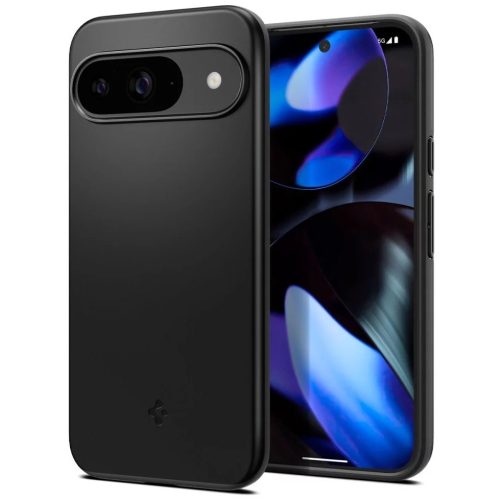 Google Pixel 9 / 9 Pro, Műanyag hátlap védőtok, Spigen Thin Fit, fekete