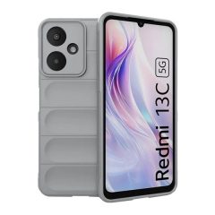   Xiaomi Redmi 13C 5G, Szilikon tok, közepesen ütésálló, 3D minta, világosszürke