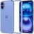 Apple iPhone 16, Műanyag hátlap védőtok + szilikon keret, Spigen Ultra Hybrid, átlátszó/kék