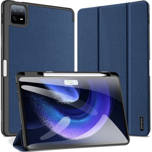 Xiaomi Pad 6 (11.0) / Pad 6 Pro (11.0), mappa tok, Trifold, érintőceruza tartó, Dux Ducis Domo, sötétkék