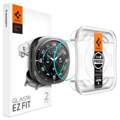   Samsung Galaxy Watch Ultra (47mm) SM-L705, Kijelzővédő fólia, ütésálló fólia (az íves részre is!), Tempered Glass (edzett üveg), Spigen Ez Fit, Clear, 2 db / csomag