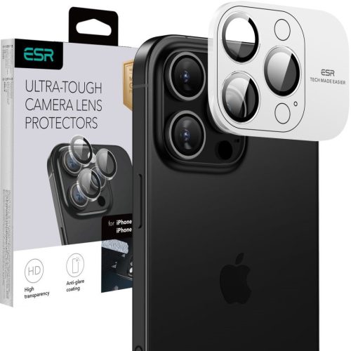Apple iPhone 16 Pro / 16 Pro Max, Kamera lencsevédő fólia, ütésálló fólia, Tempered Glass (edzett üveg), ESR Armorite, Clear