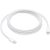 USB Type-C töltő- és adatkábel, USB Type-C, 200 cm, 240W, gyorstöltés, PD, cipőfűző minta, MU2G3ZM/A utódja, Apple, fehér, gyári