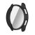 Samsung Galaxy Watch 7 (44 mm) SM-L310 / L315, Műanyag védőkeret, kijelzővédő üveggel, közepesen ütésálló, szíj nélkül, fekete
