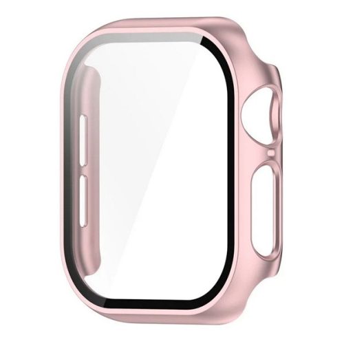 Apple Watch 10 (46 mm), Műanyag védőkeret, kijelzővédő üveggel, közepesen ütésálló, szíj nélkül, vörösarany