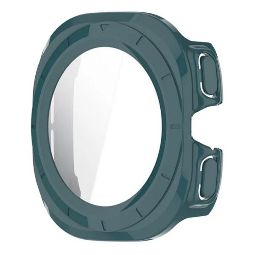 Samsung Galaxy Watch Ultra (47mm) SM-L705, Műanyag védőkeret, kijelzővédő üveggel, közepesen ütésálló, szíj nélkül, sötétzöld