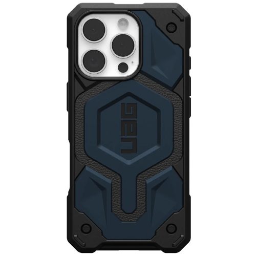 Apple iPhone 16 Pro, Műanyag hátlap védőtok, szilikon belső, közepesen ütésálló, Magsafe töltővel kompatibilis, UAG Monarch Pro, sötétkék