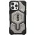 Apple iPhone 16 Pro Max, Műanyag hátlap védőtok, szilikon belső, közepesen ütésálló, Magsafe töltővel kompatibilis, karbon minta, UAG Monarch Pro, mintás/titánium