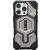 Apple iPhone 16 Pro, Műanyag hátlap védőtok, szilikon belső, közepesen ütésálló, Magsafe töltővel kompatibilis, karbon minta, UAG Monarch Pro, mintás/titánium