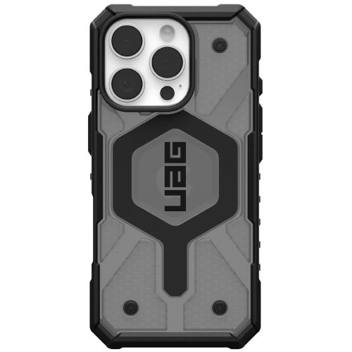 Apple iPhone 16 Pro, Műanyag hátlap védőtok, szilikon belső, közepesen ütésálló, Magsafe töltővel kompatibilis, UAG Pathfinder Clear Magsafe, áttetsző/füst