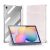 Samsung Galaxy Tab S6 Lite 10.4 (2020 / 2022 / 2024) SM-P610 / P615 / P613 / P619 / P620 / P625, mappa tok, érintőceruza tartó, közepesen ütésálló, textil hatású előlap, átlátszó hátlap, Trifold, Dux Ducis Unid, rózsaszín