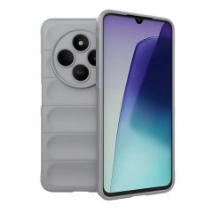  Xiaomi Redmi 14C / Poco C75, Szilikon tok, közepesen ütésálló, 3D minta, világosszürke