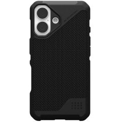   Apple iPhone 16, Műanyag hátlap védőtok + szilikon keret, közepesen ütésálló, Magsafe kompatibilis, szőtt minta, UAG Metropolis LT Magsafe, mintás/fekete
