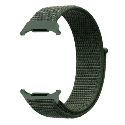Samsung Galaxy Watch Ultra (47mm) SM-L705, textíl pótszíj, nylon, tépőzáras, állítható, légáteresztő, sötétzöld